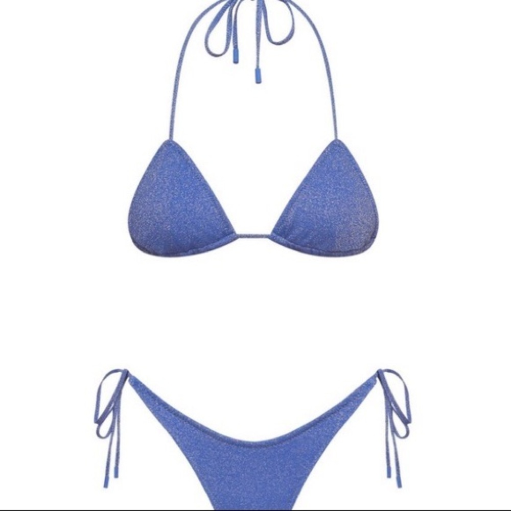 Triangl blue sparkly string bikini